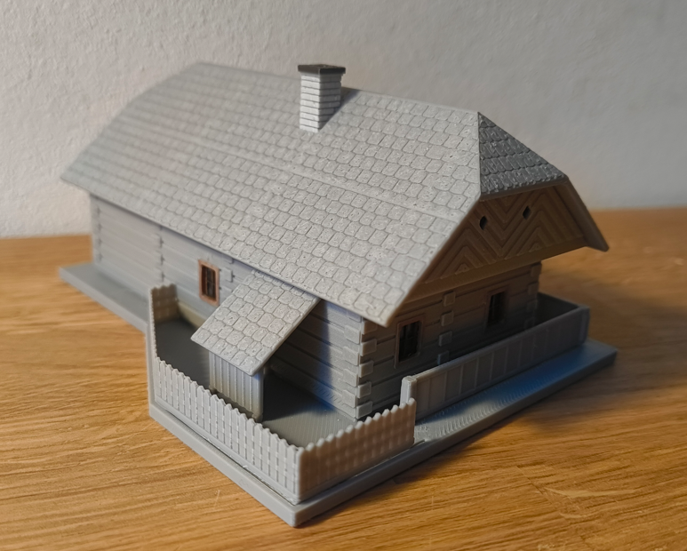 Roubená chalupa 1:120 (kolejiště TT)/wooden cottage
