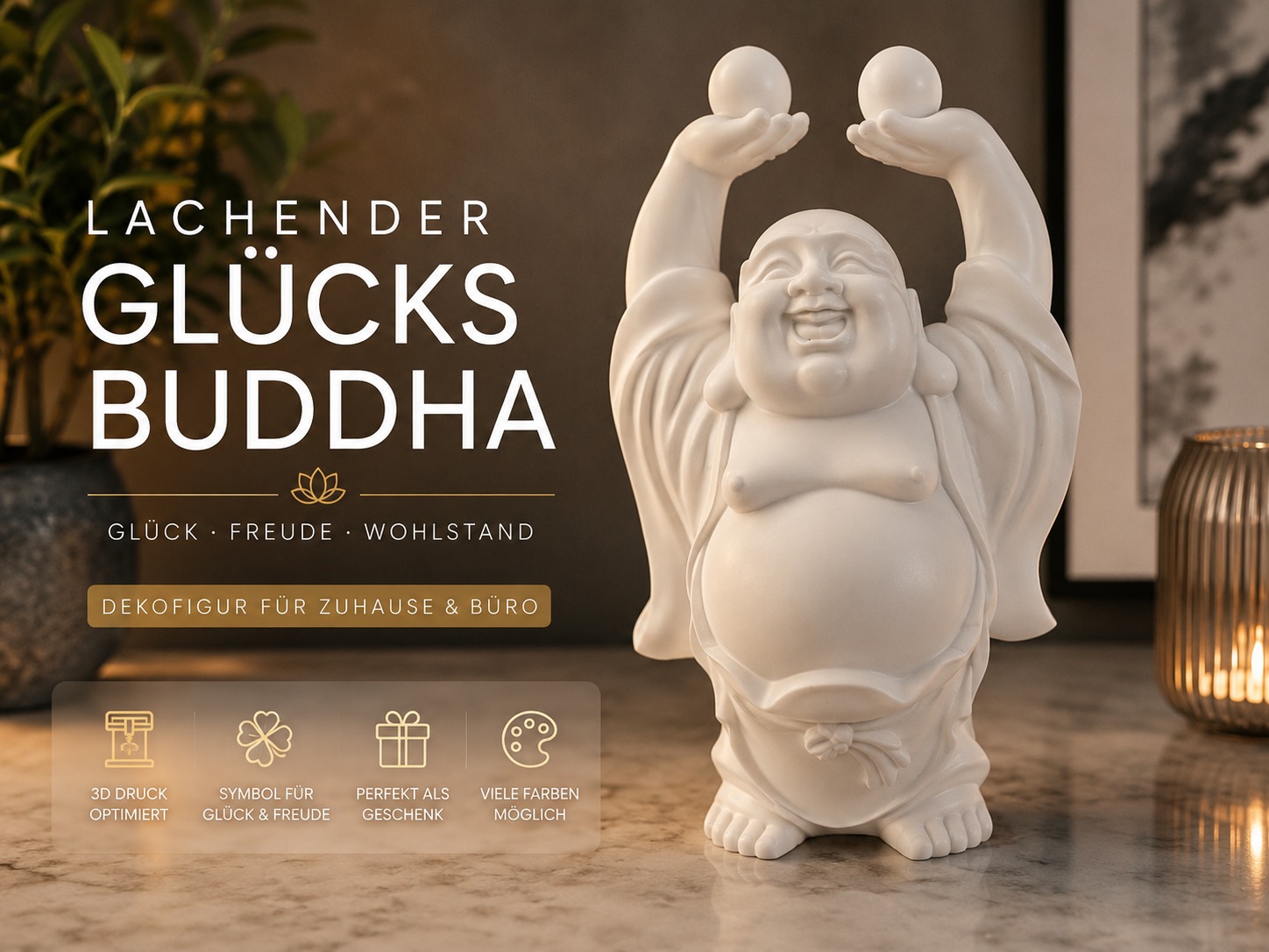 Lachender Glücksbuddha – Happy Buddha Dekofigur