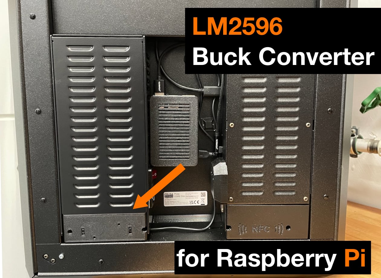 Prusa Core One PSU Cover with LM2596 Buck Converter integrated