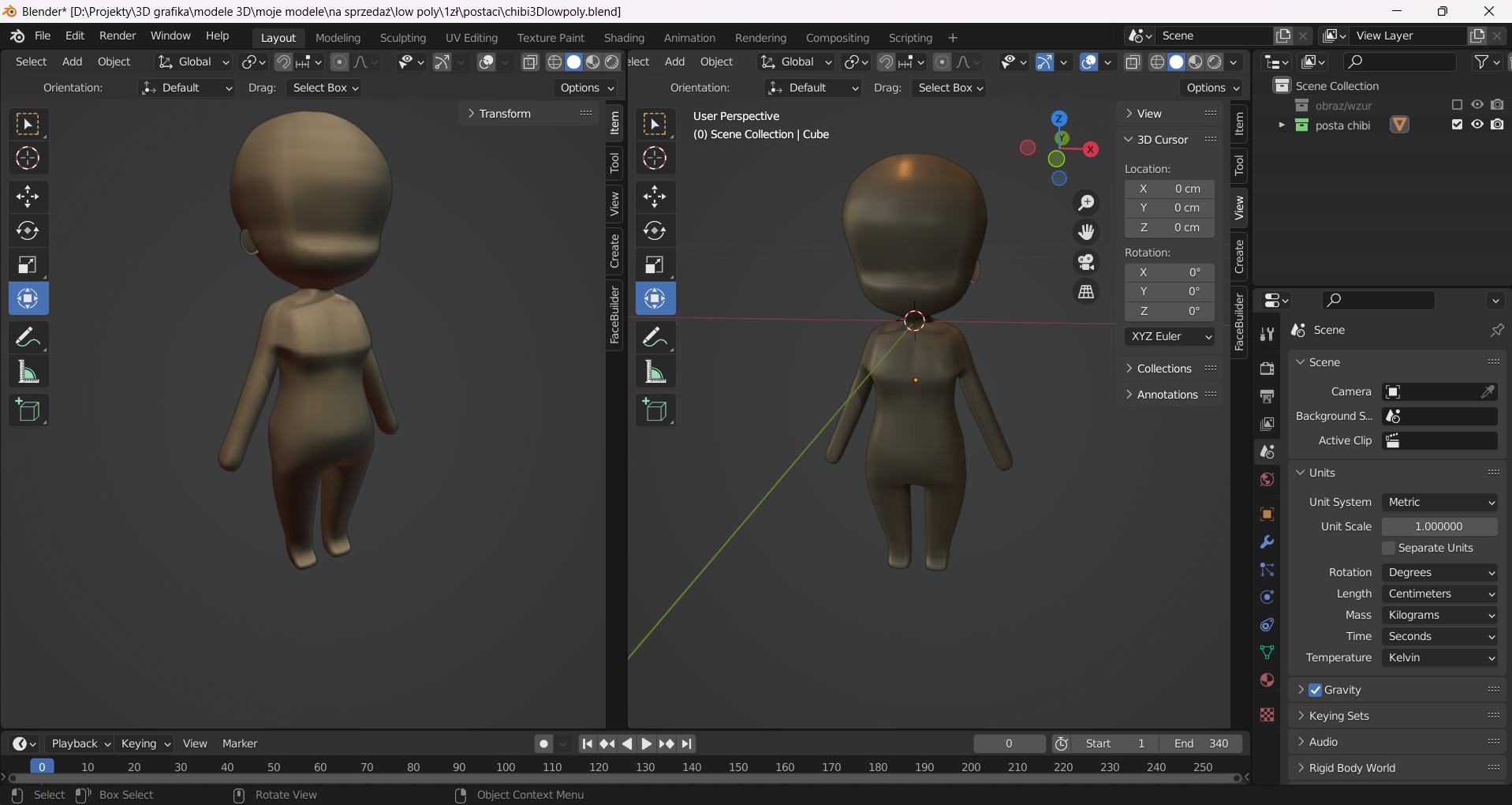 Little Chibi Doll lowpoly