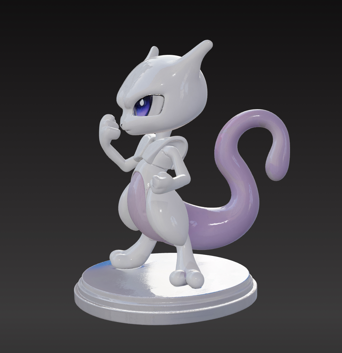Mewtwo 3d model ( action figure ) chibi anime Pokémon file