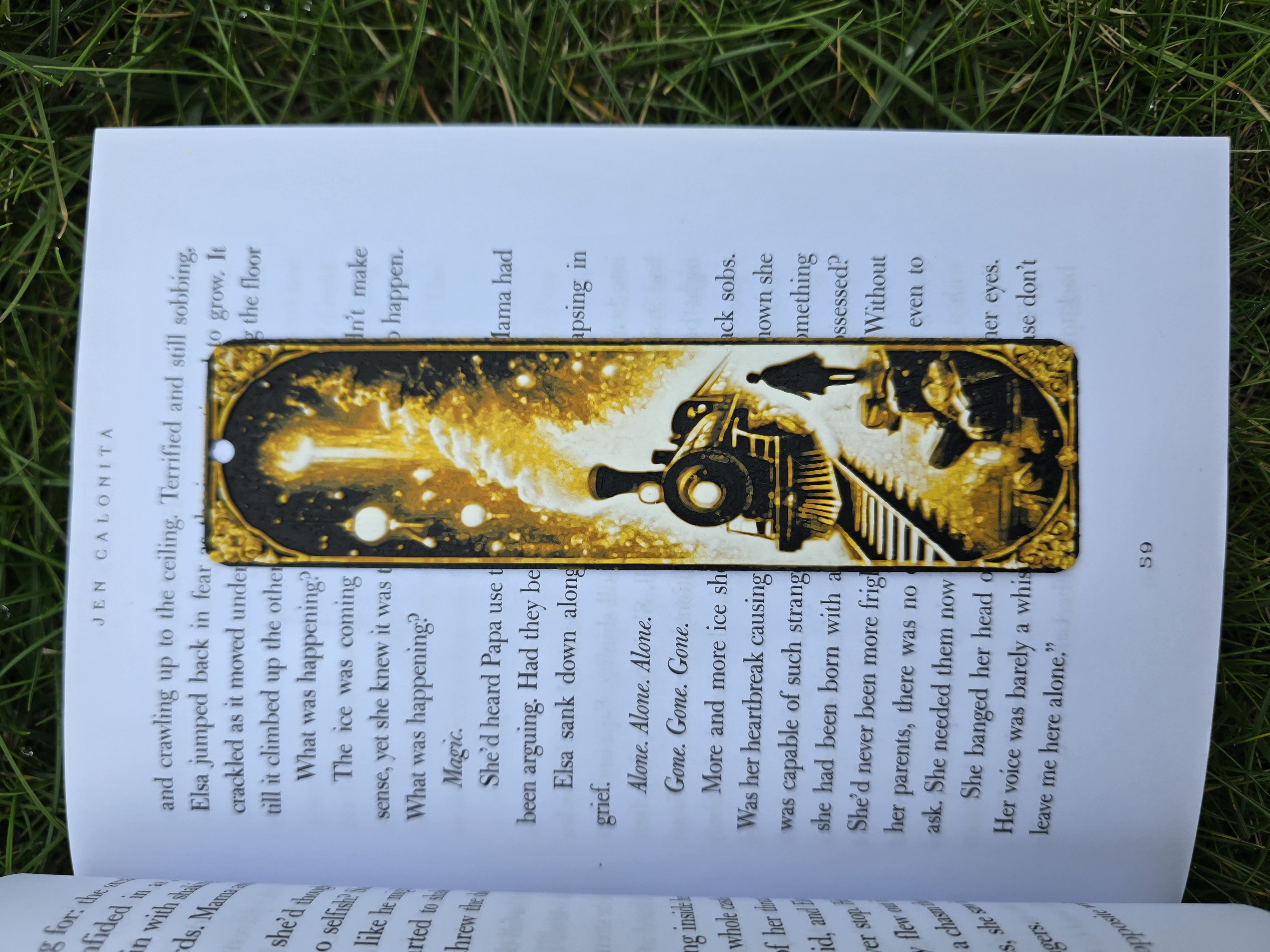 Magical Train Station 3D Printed Bookmark – HueForge Multi-Color Design