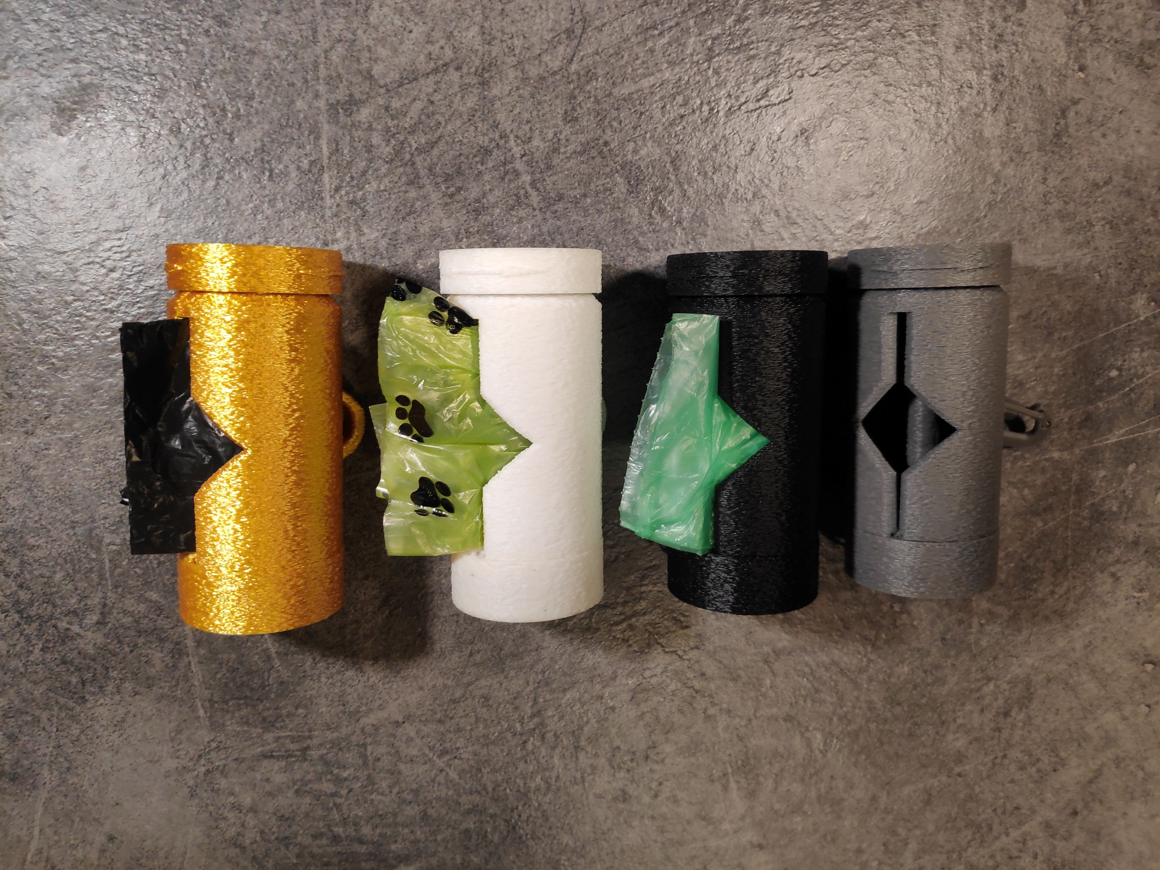 Dog waste bag holder with a unique roll-up feature