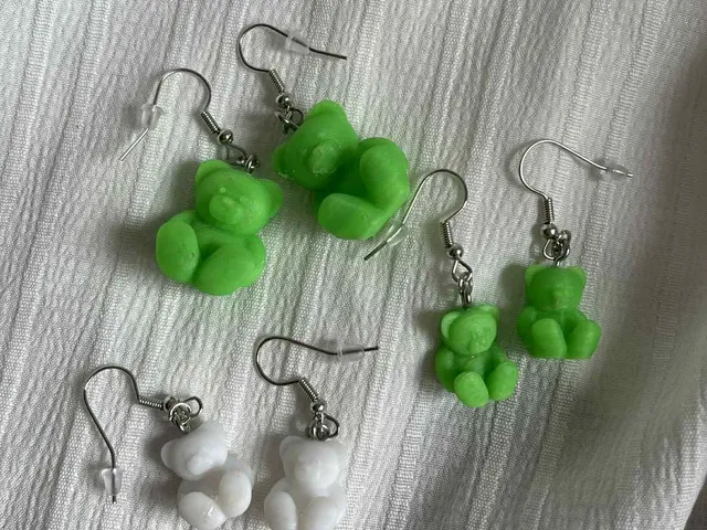 Teddy bear earrings