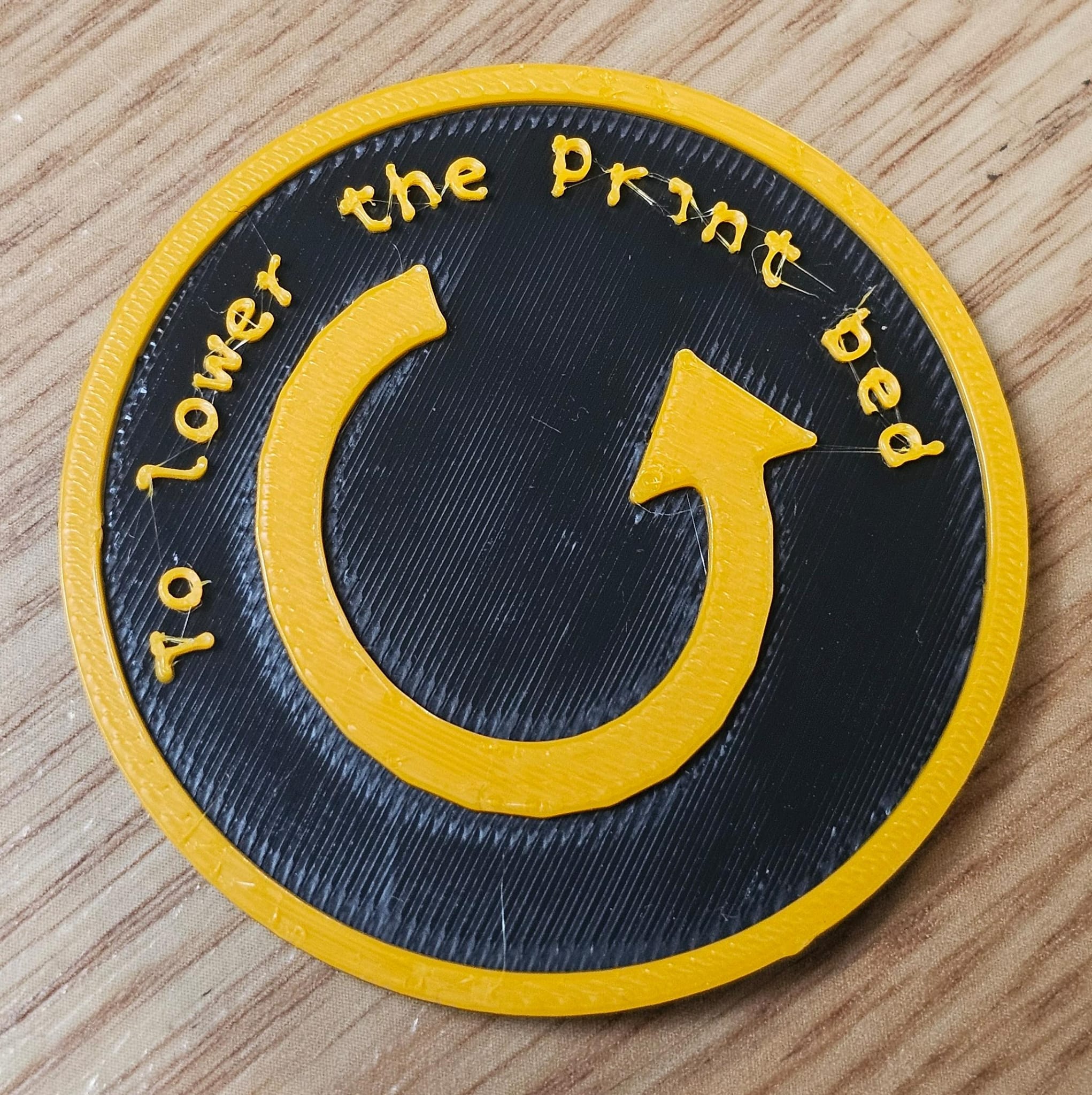 Ender 3 S1 Pro - Bed Screw direction reminder coin