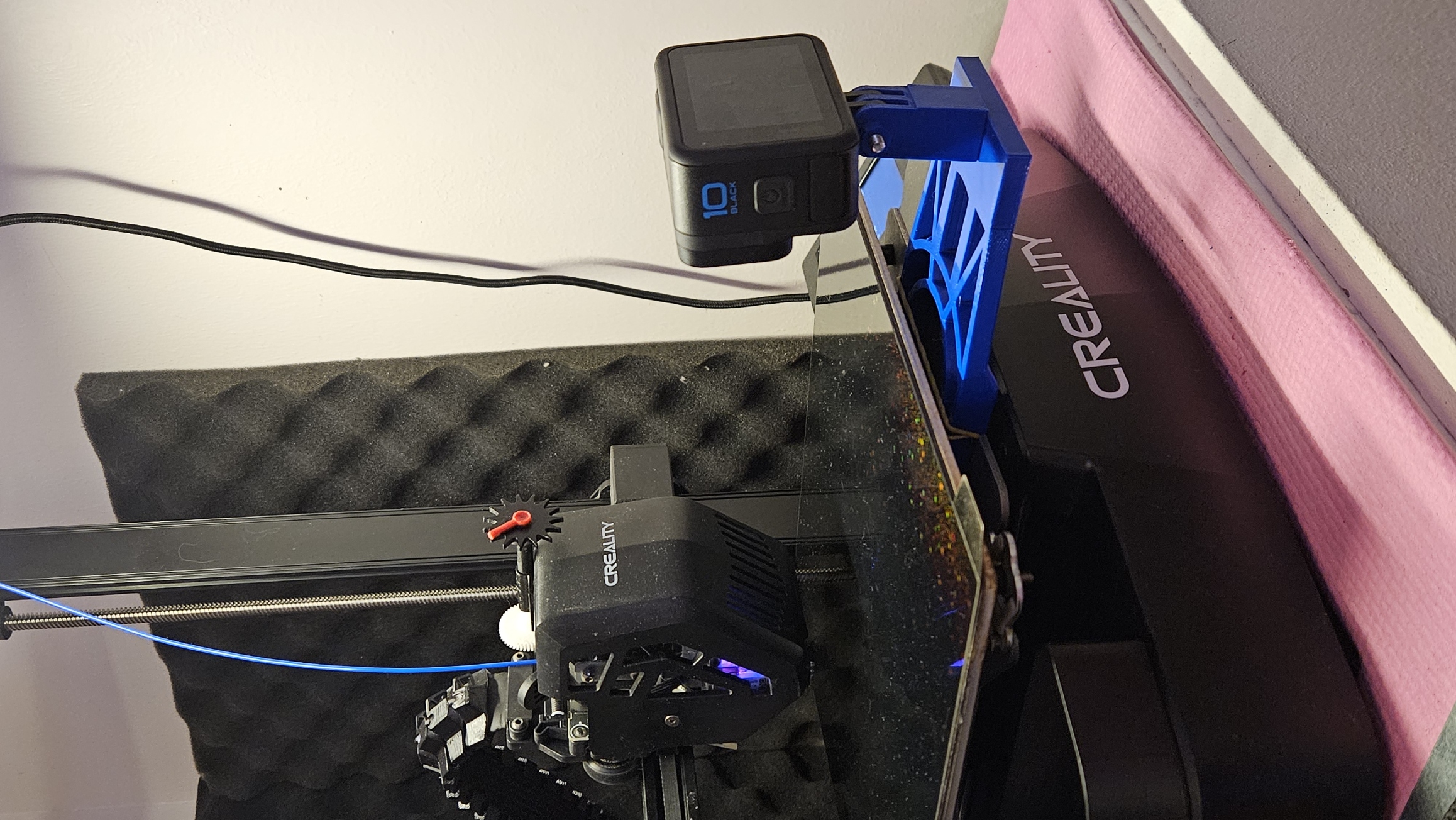 Ender 3 V3 SE/KE Bed GoPro Mount 3D model thumbnail