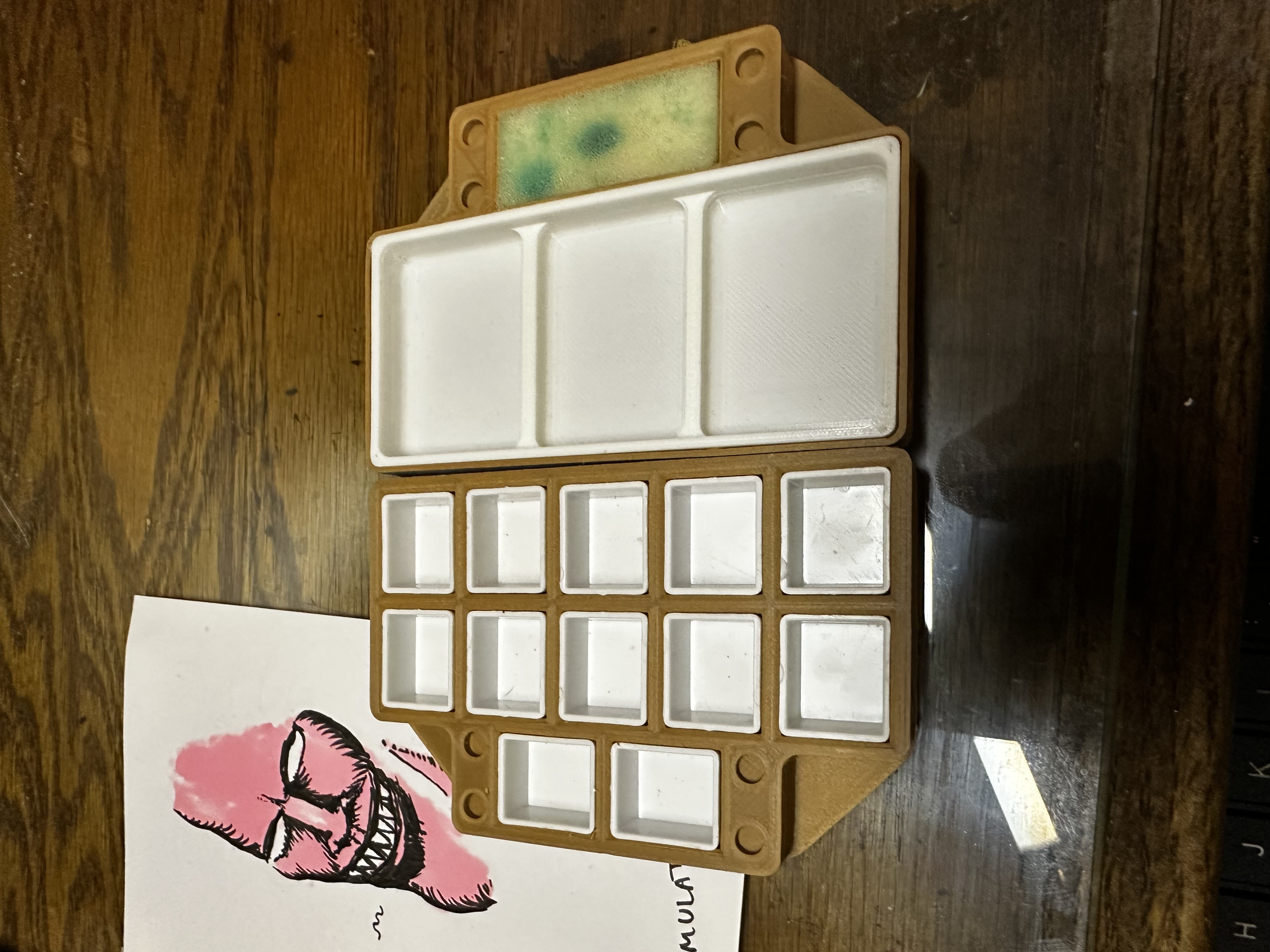 Mini Watercolor Palette with Separate Mixing Insert