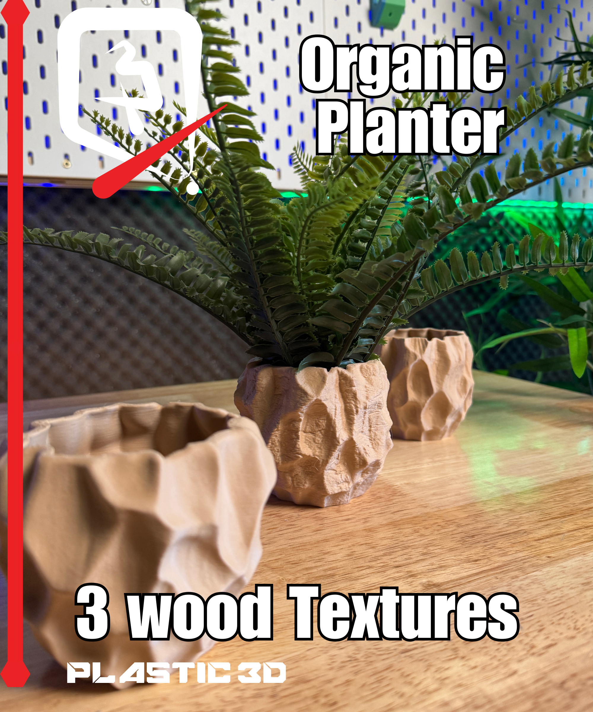 Organic Planters– Wood Texture Edition