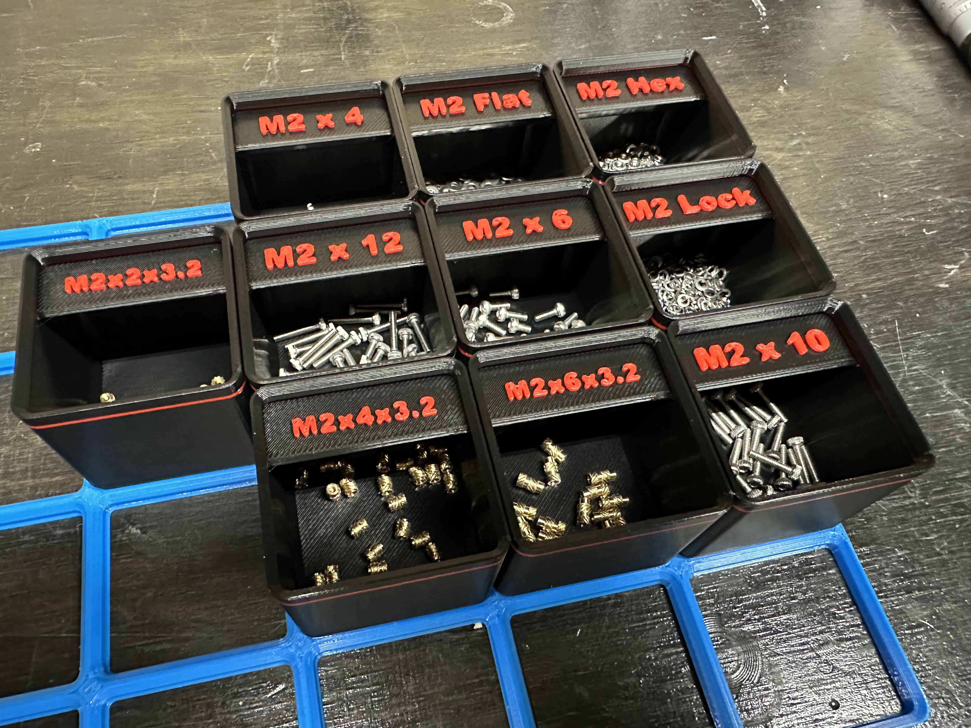 M2 Gridfinity Labeled Bins