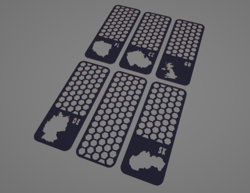 Modern bookmarks with country maps