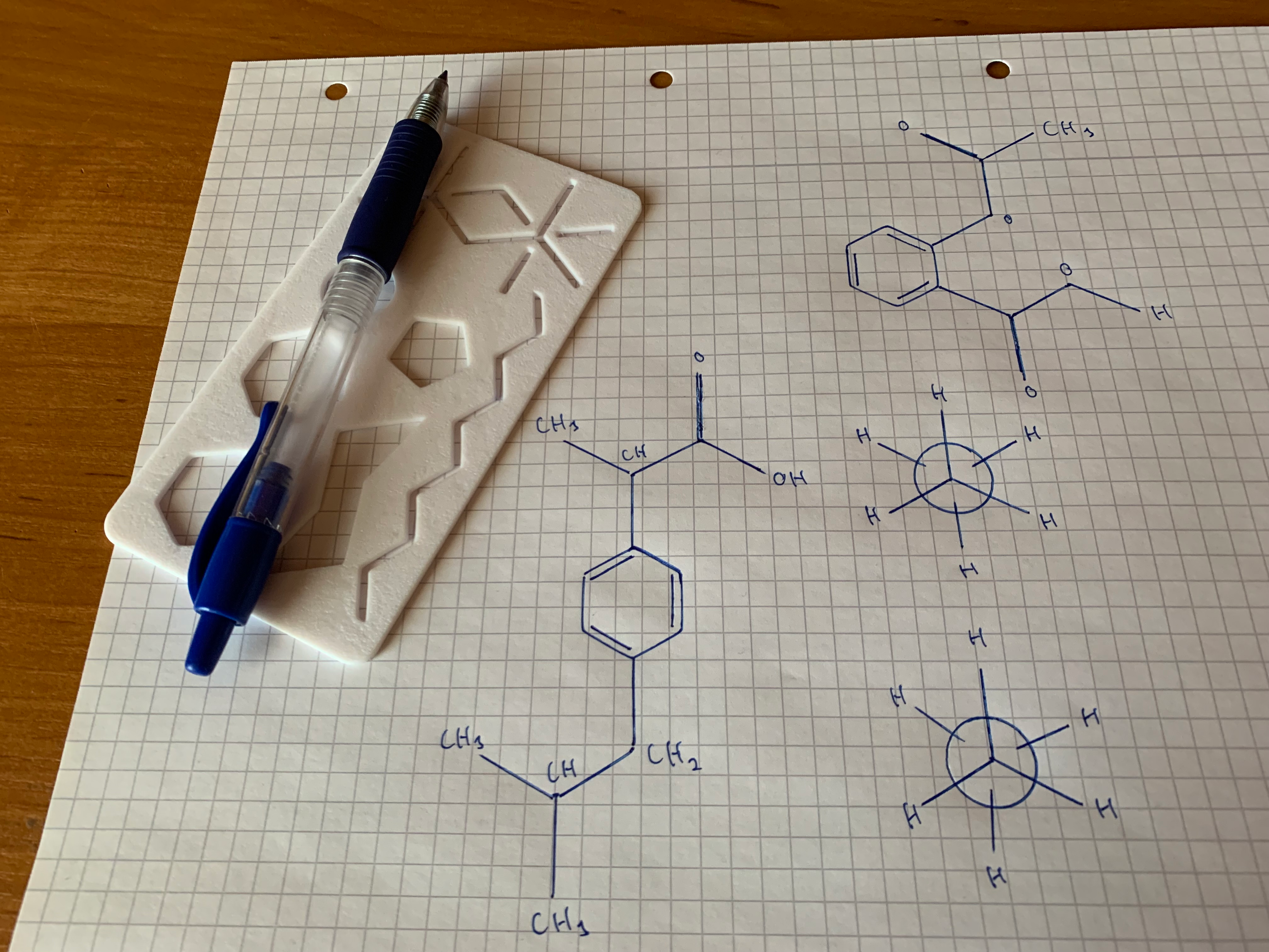Organic chemistry stencil pen compatibility 3D model