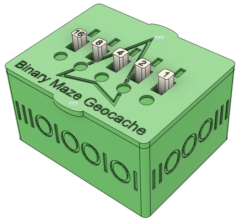 Miniatura 3 do modelo 3D Customisable Binary Maze Geocache