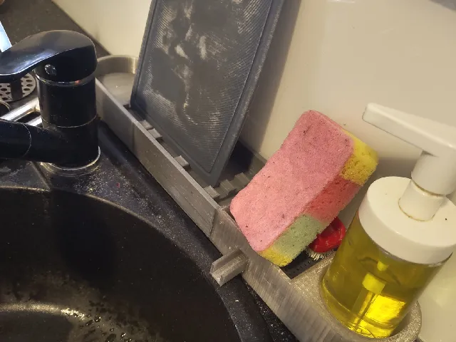 Kitchen sink cutting boards drip tray with sponge and dish soap holders