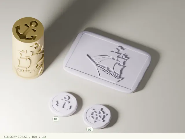 Sailing Ship Texture Roller & End Stamps | Play Dough & Sensory Play