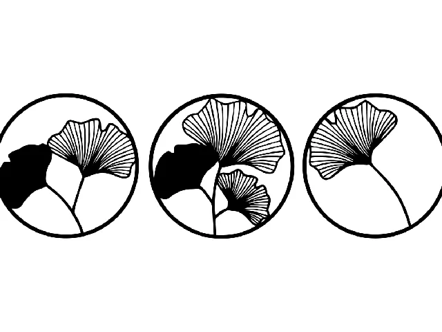 biloba tree leaf wall art set of 3pcs scalable