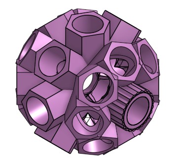 Hexagonal Corner Connector x26 45deg for PCV Tubing
