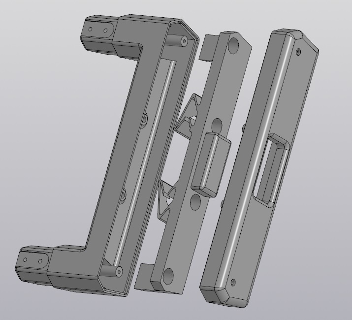 Telescopic handle for suitcase 3D model