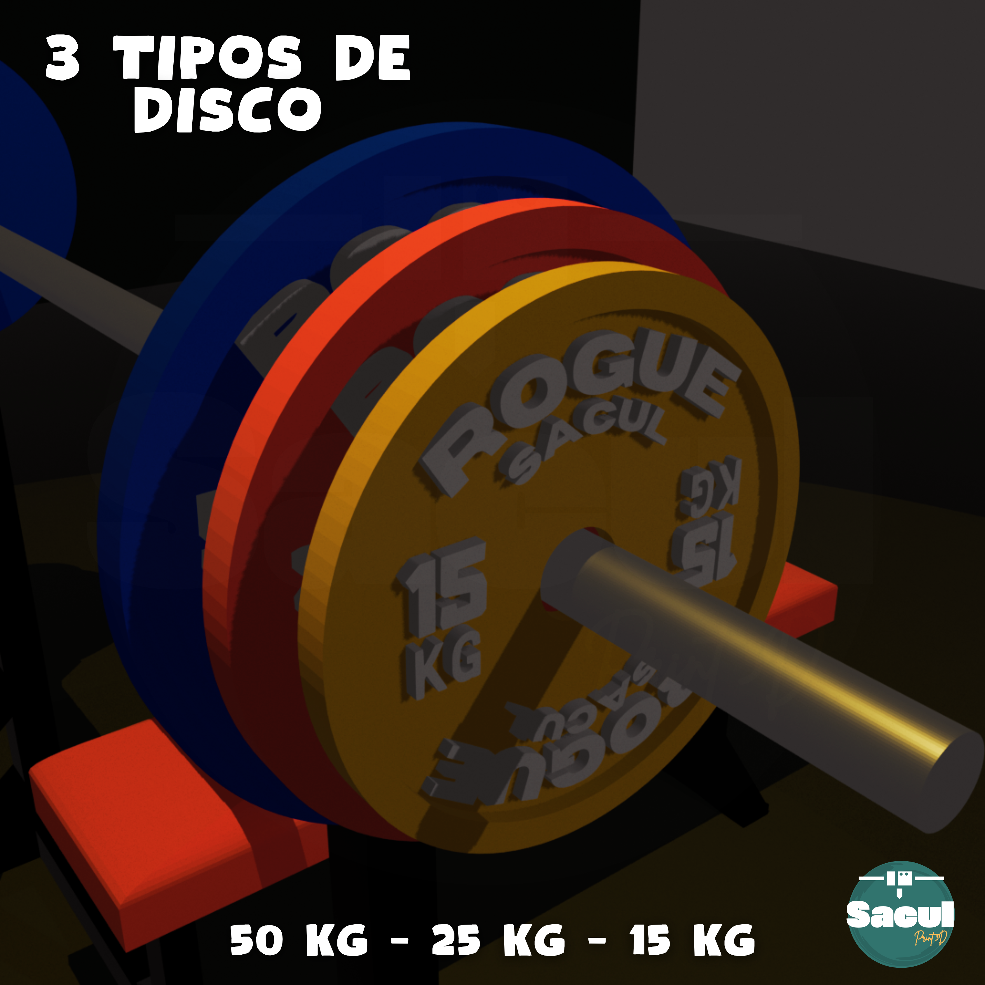 Miniatura 3 do modelo 3D Flat Press Bench + Discs