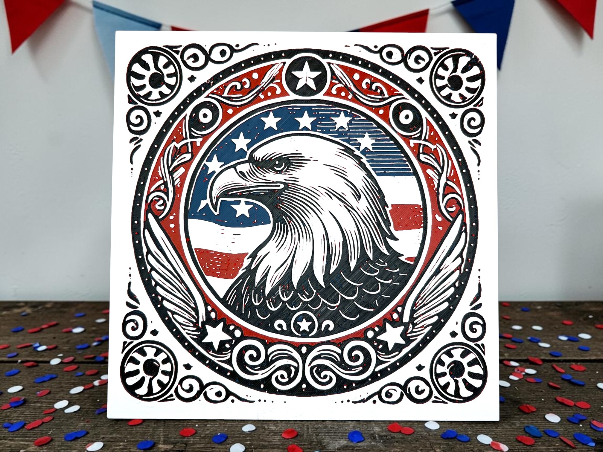 Patriotic Bald Eagle American Hueforge