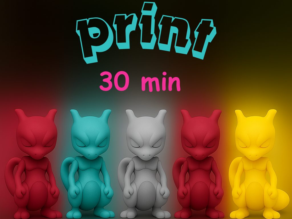 Little Mewtwo-print 30min- keychain Pokemon 3D model by GlitchMaker