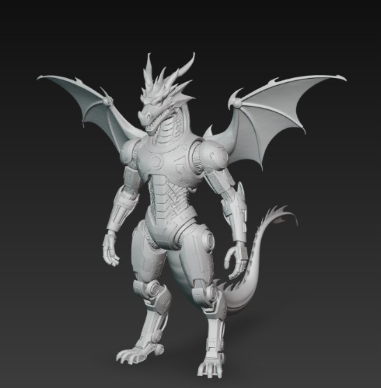 Miniatura 3 do modelo 3D cyborg dragon
