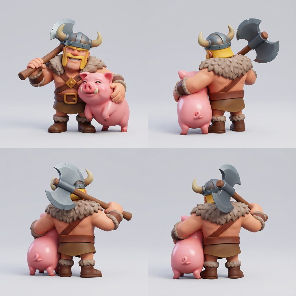 Clash of Clans Barbarian King with Axe