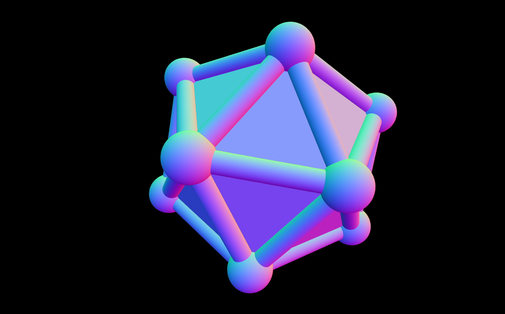 Icosahedron connected balls