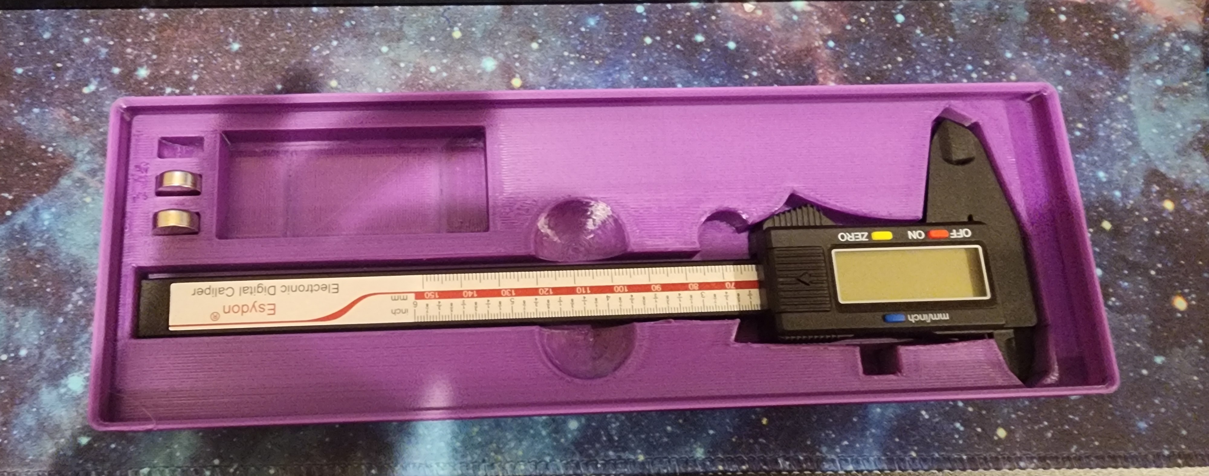 Gridfinity Calipers w/ Battery Storage