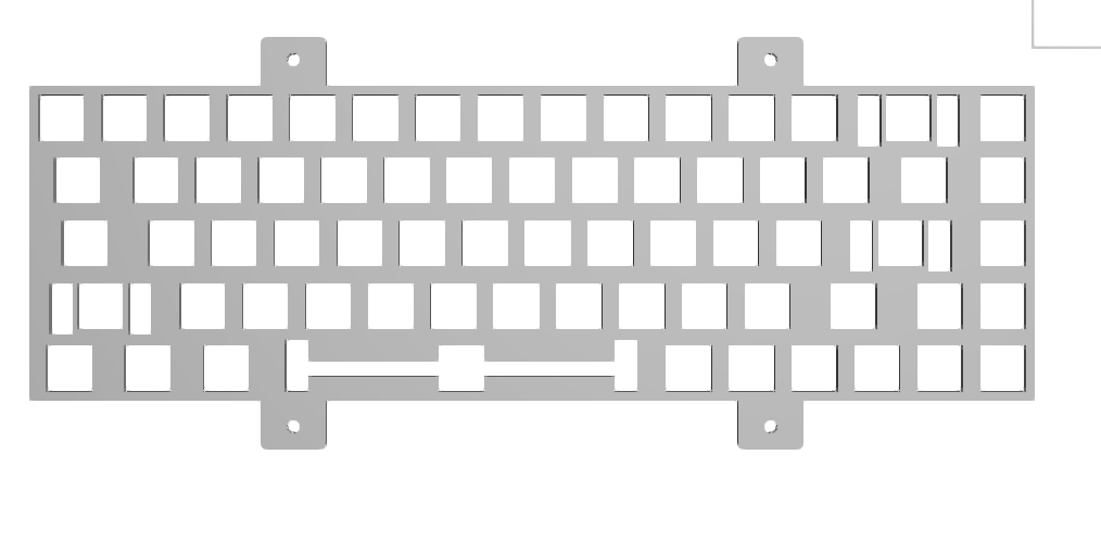 65% Keyboard Plate with mounting tabs