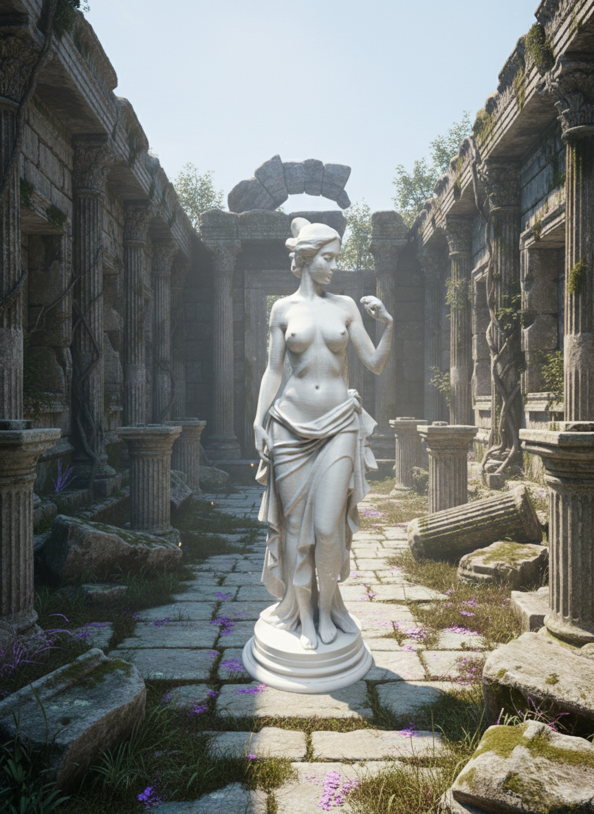 Classical Greek Nude Goddess Statue – NSFW Artistic 3D Printable Model- (Pose 1)