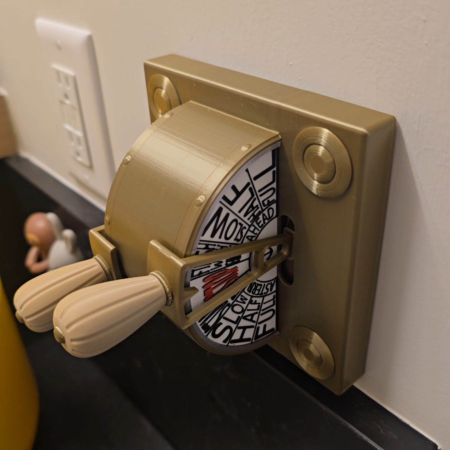 Ship engine order telegraph inspired 2-gang Decora light switch cover