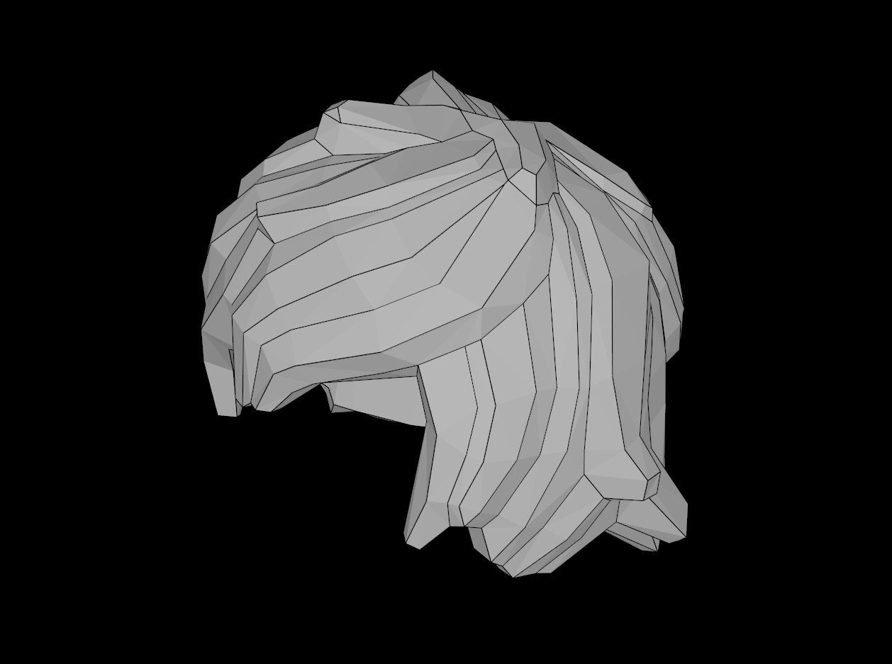 Lego Compatible (25378.dat) Minifigure Hair Tousled with Long Bangs
