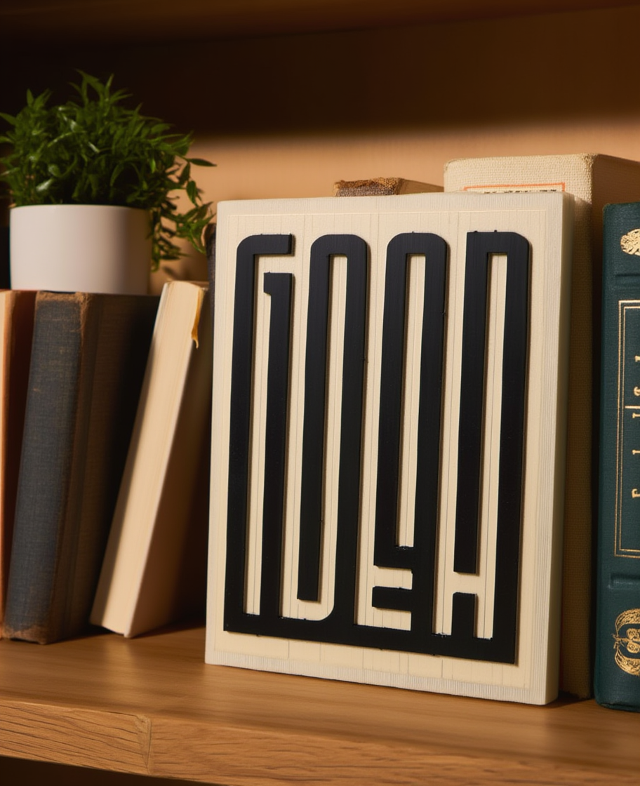 “GOOD IDEA” Wall Art – Modern Vertical Typography