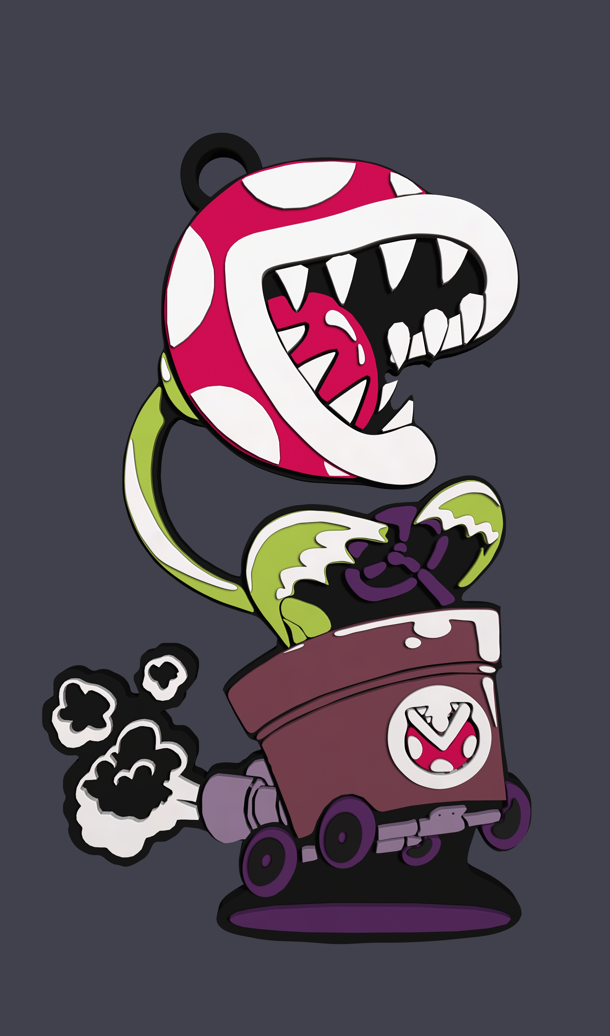 KEYCHAIN PLANT MARIO CAR