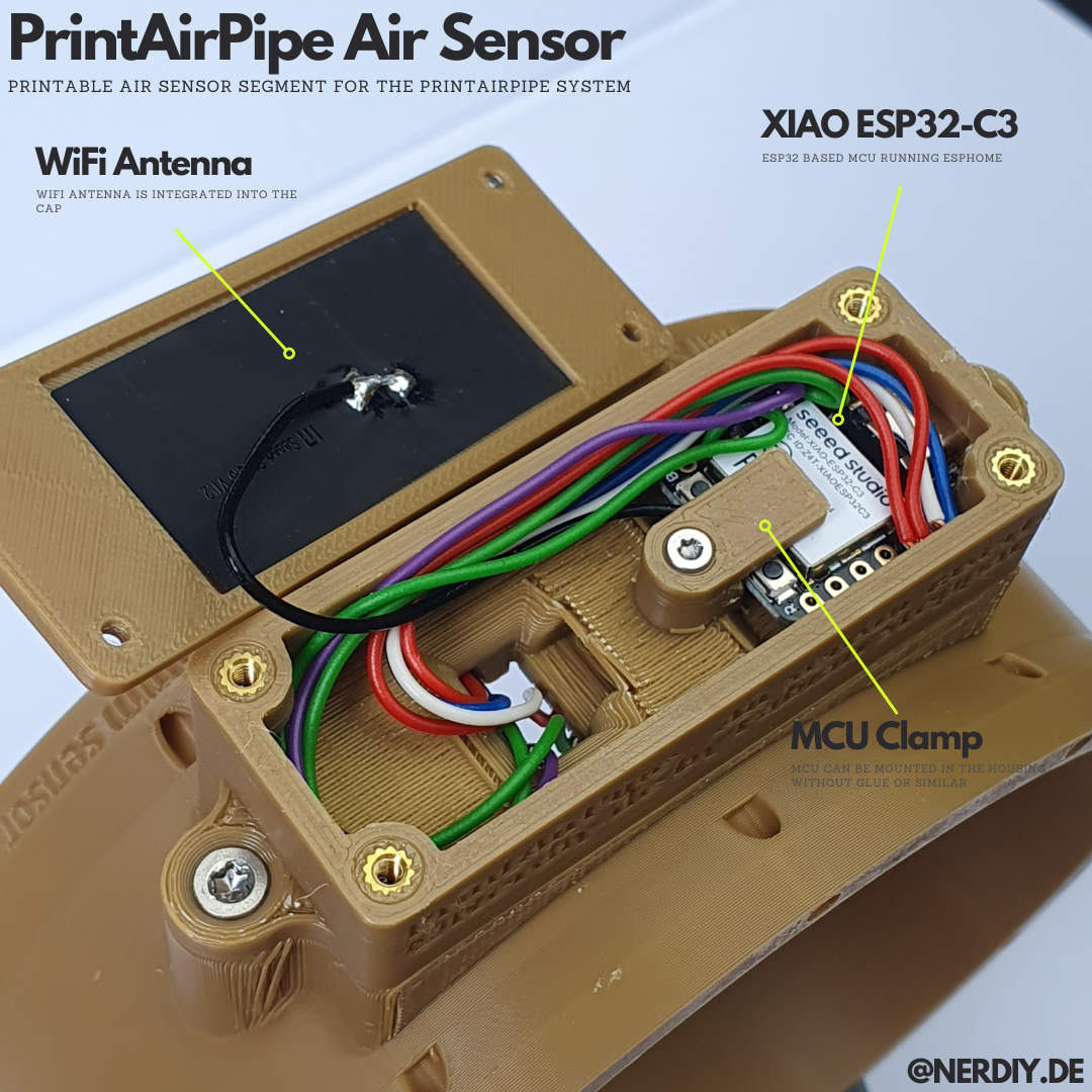 PrintAirPipe – 125mm Air Sensor Segment by Nerdiy.de