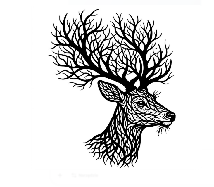 Majestic Botanical Deer Stag Wall Art - Tree of Life Antlers | Premium 3D Printable Decor [STL + SVG - No Supports]