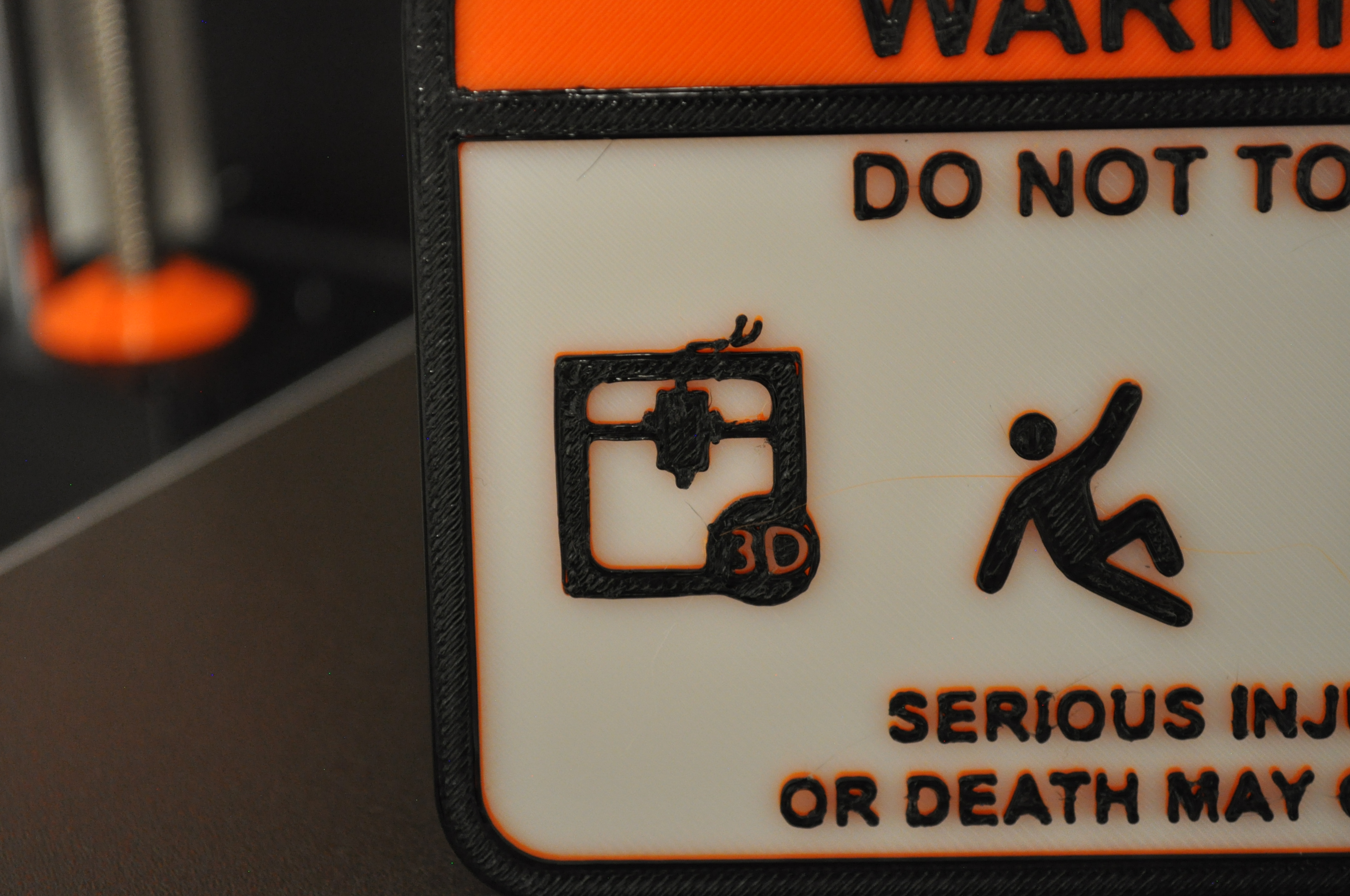 Miniatura 10 do modelo 3D Do Not Touch! 3D Printer Warning Sign