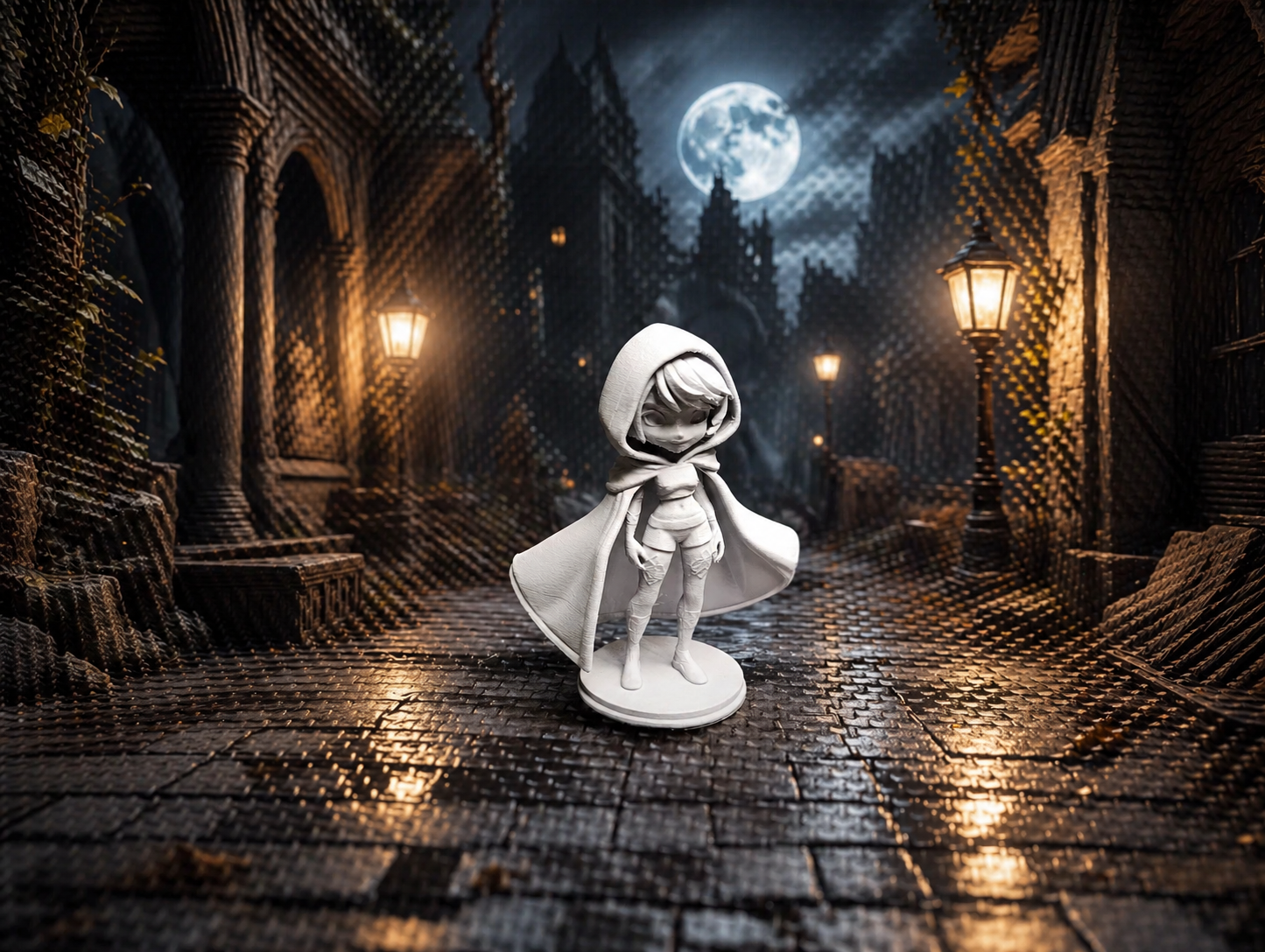 Anime Mystic Girl in Hood (Chibi Style)