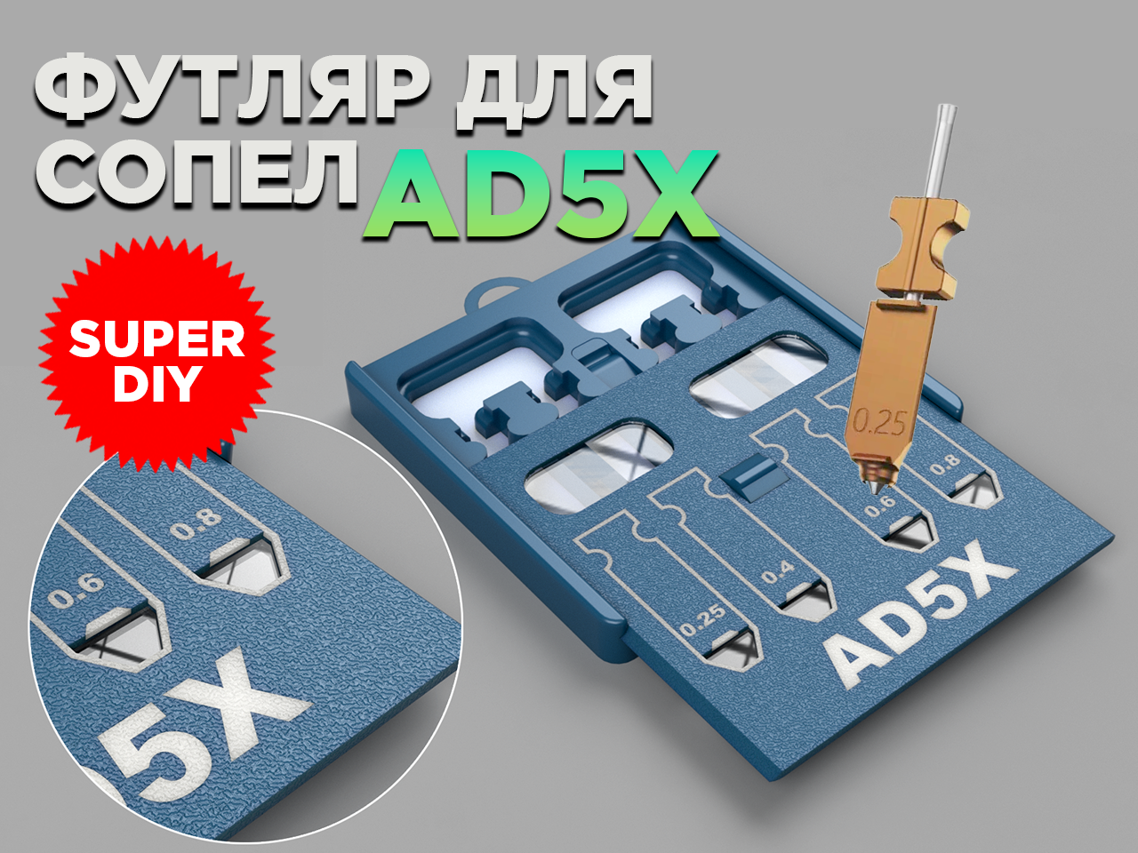 Футляр для сопел AD5X | AD5X Nozzle Case