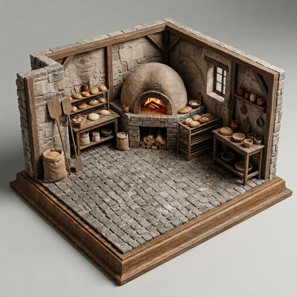 Medieval Art - Bakery Scene