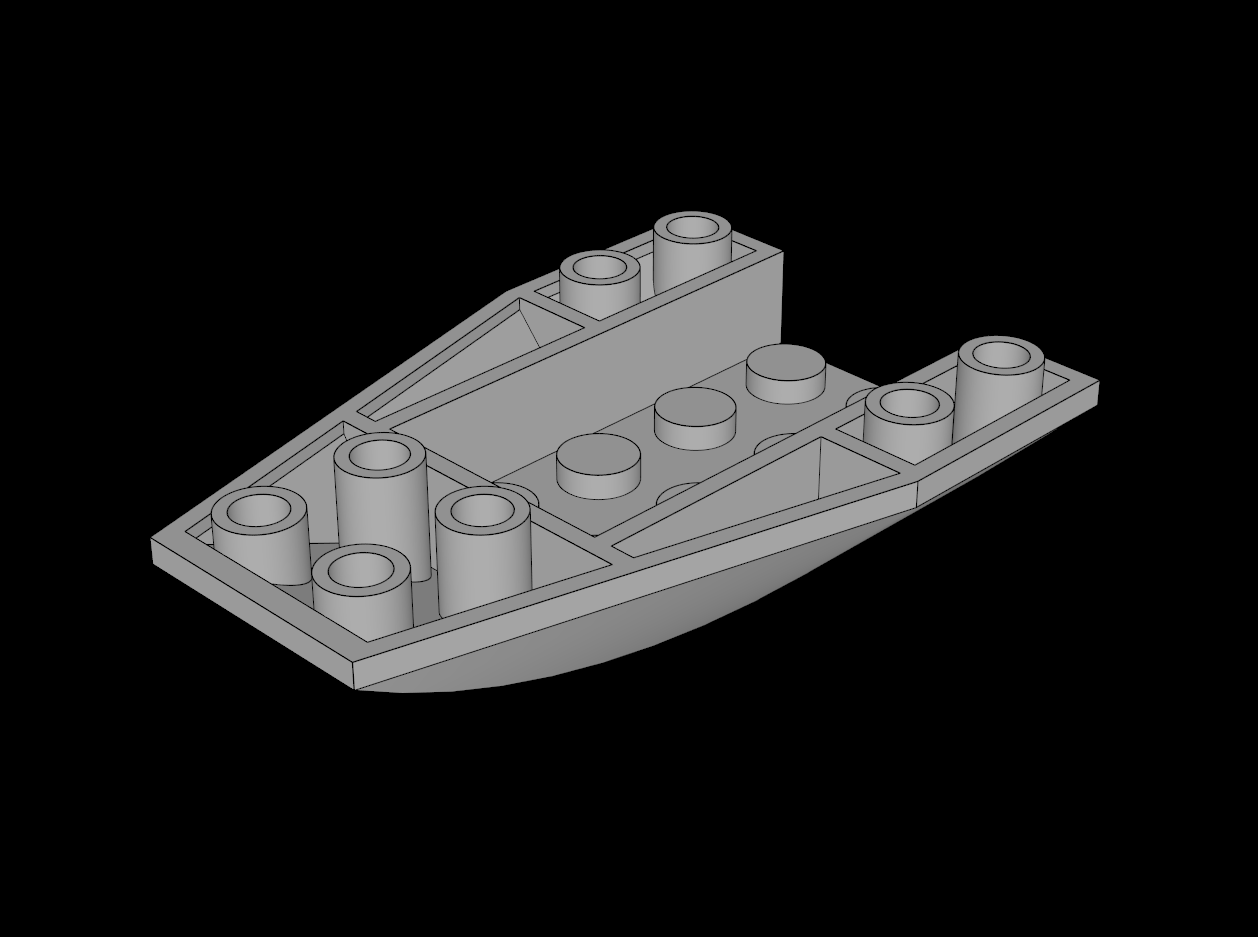 Lego Compatible (43713.dat) Wedge  6 x  4 Triple Curved Inverted