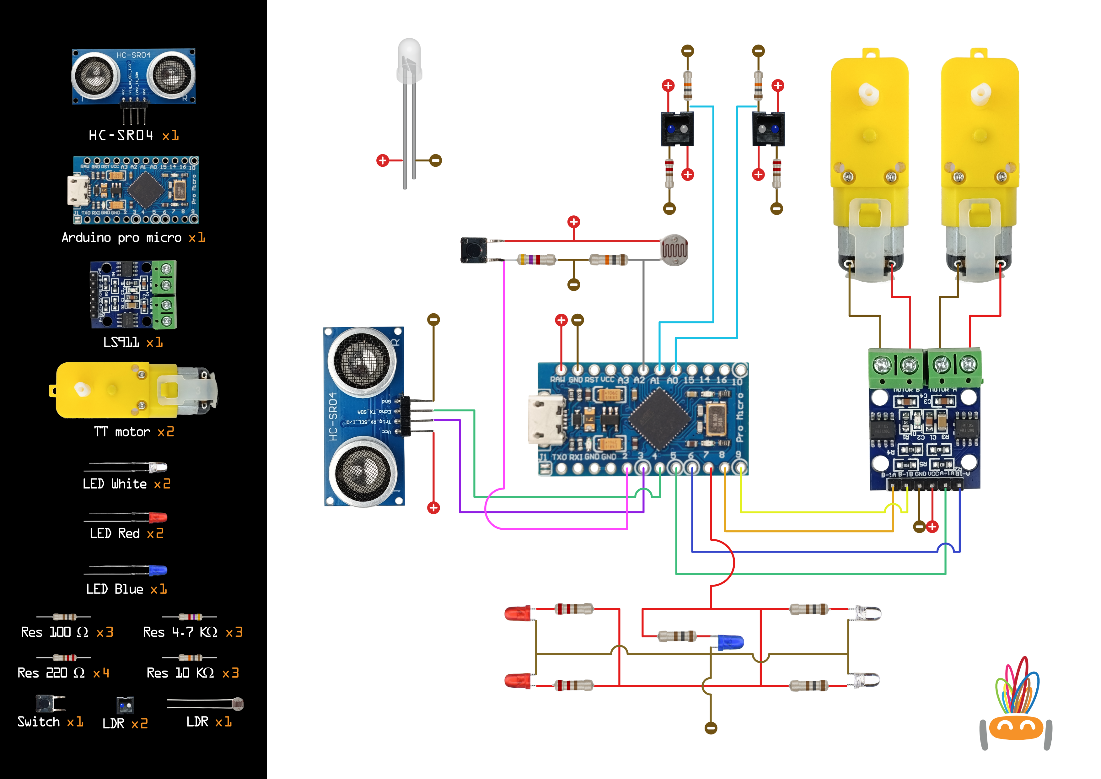 Thumbnail 11 of 3D model Educational Arduino Robot: Line Follower, Obstacle Avoidance, Light Sensor