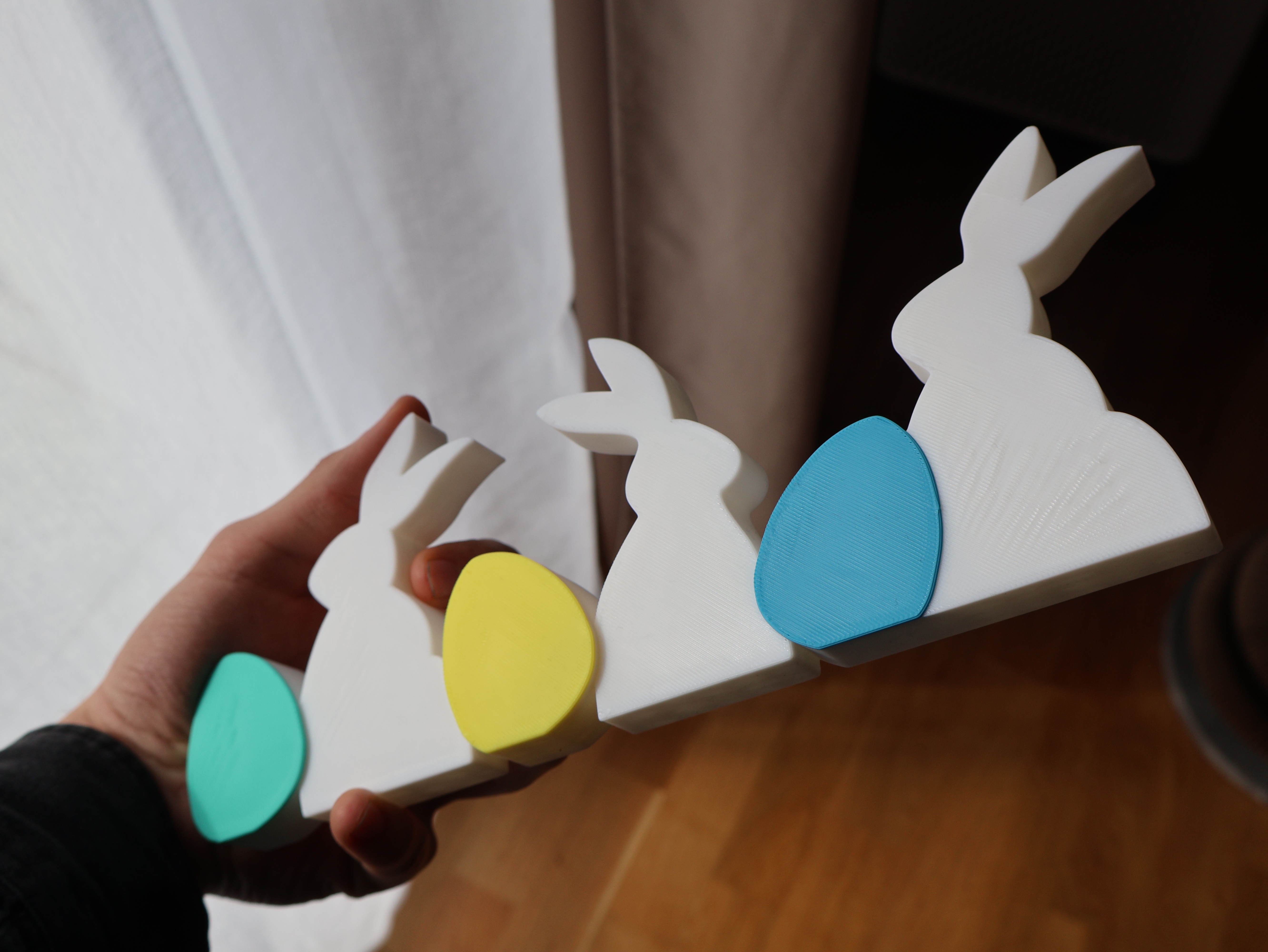 Easter Bunnies with Eggs 2D Wall Art No AMS Needed