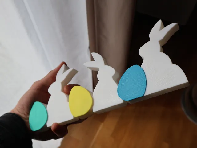 Easter Bunnies with Eggs 2D Wall Art No AMS Needed - Drak