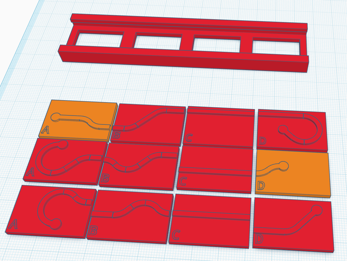Line Puzzle with Code Holder – 3D-Printable Logic Game