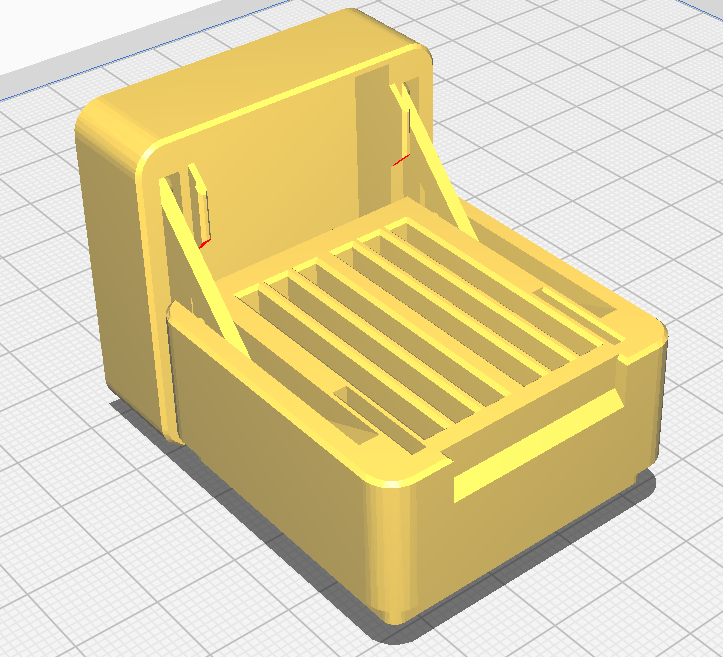 Hinged SD Card Box - Gridfinity compatible, latching, print-in-place 3D model thumbnail