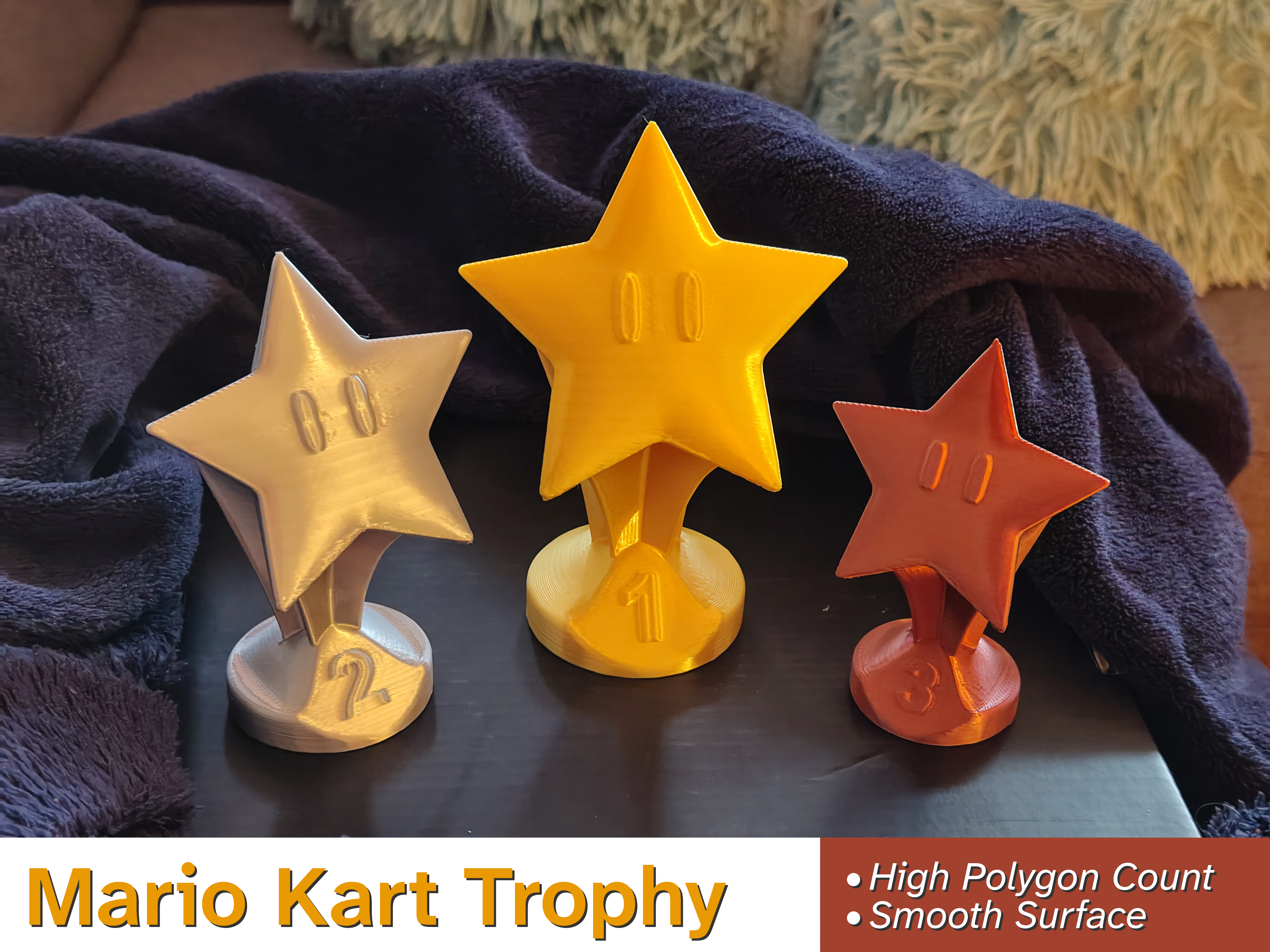 Mario Kart Trophy High Poly (1-3)