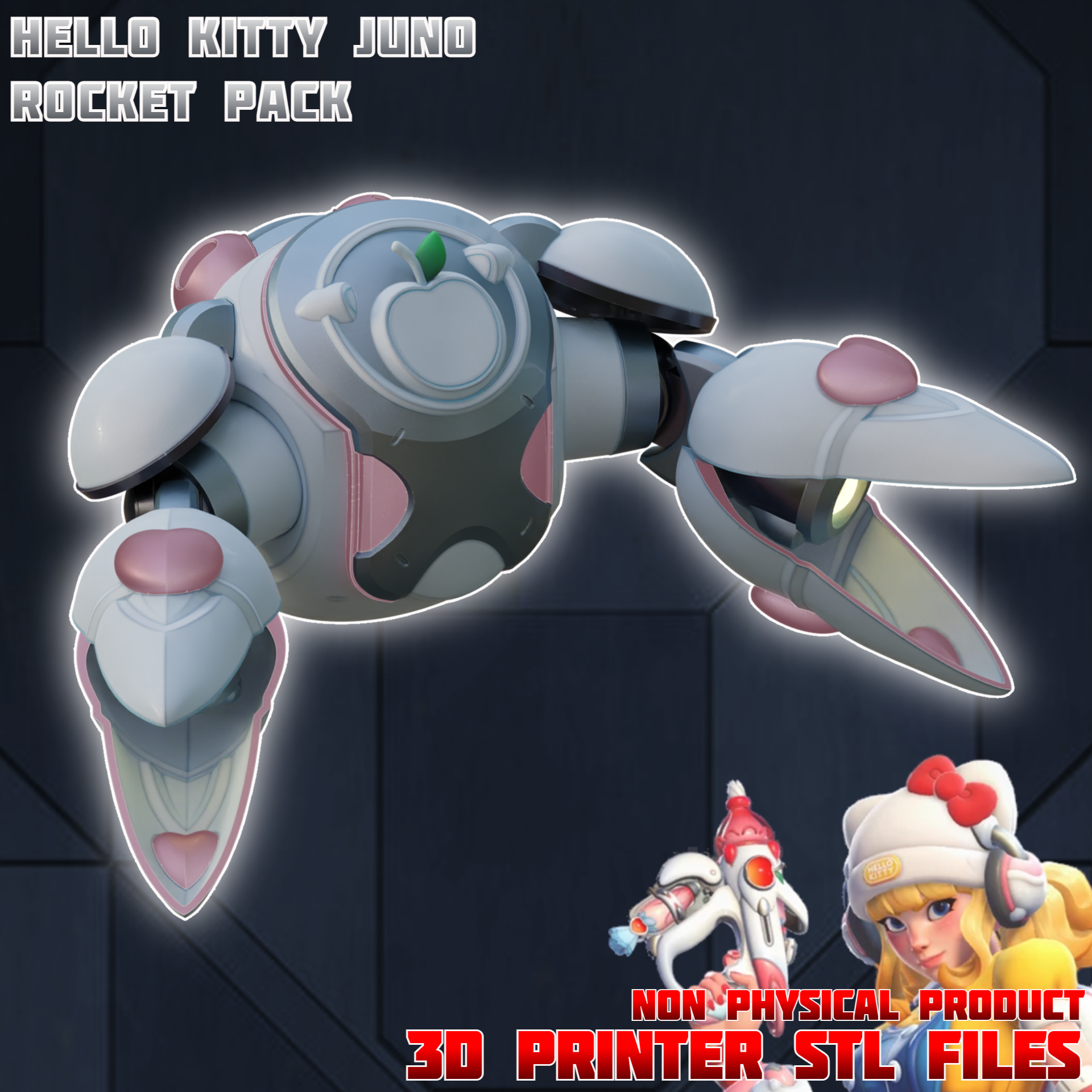 Hello Kitty Juno Cosplay Rocket Backpack Overwatch