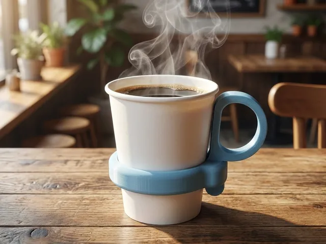 Two-Part Coffee Paper Cup Holder & Handle