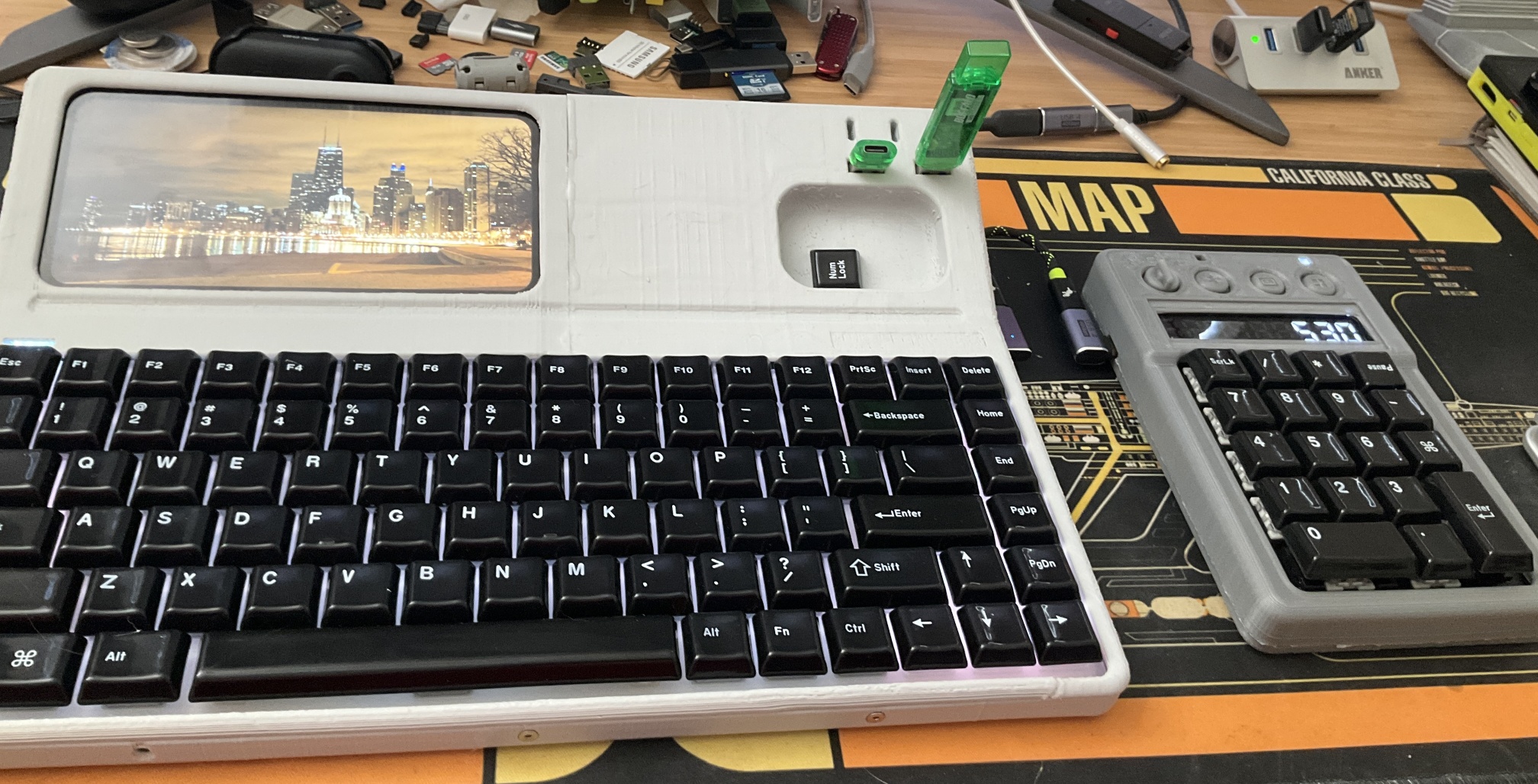 cyber keyboard with monitor